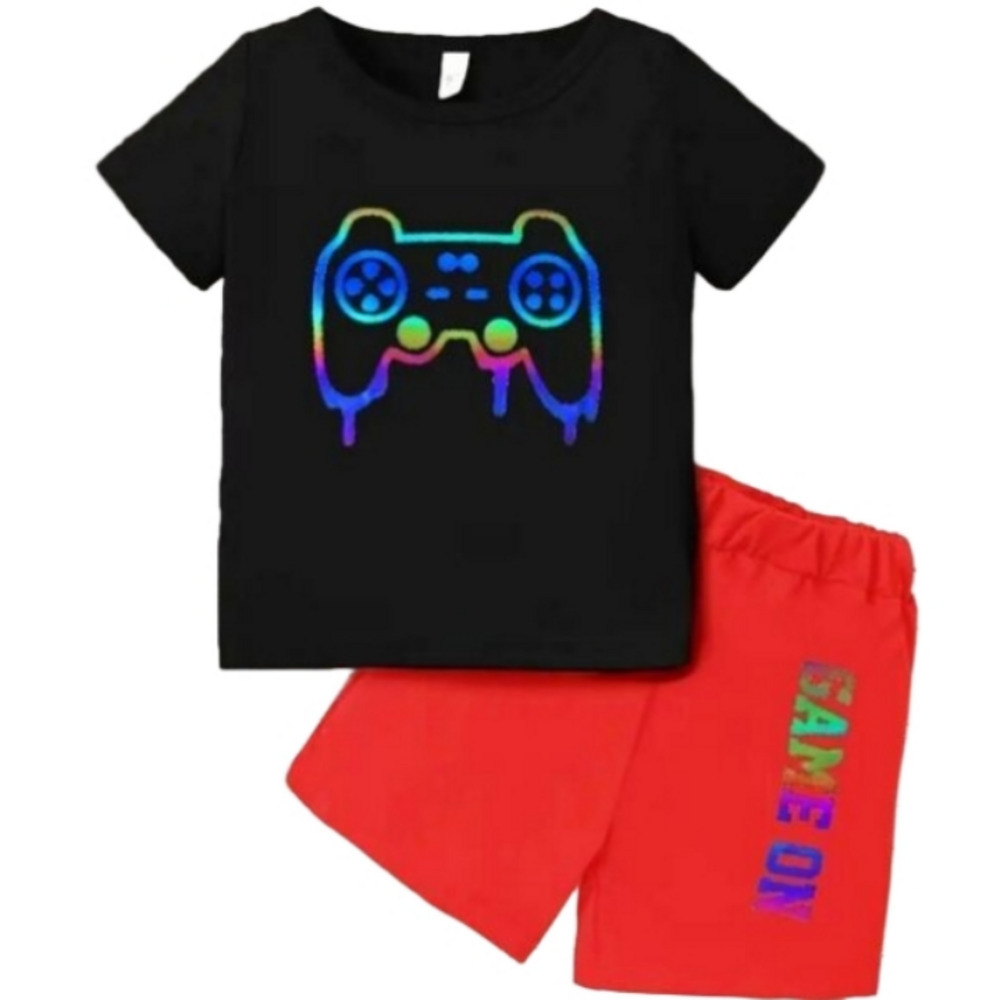 Retro Boys printed two-piece short set sz small